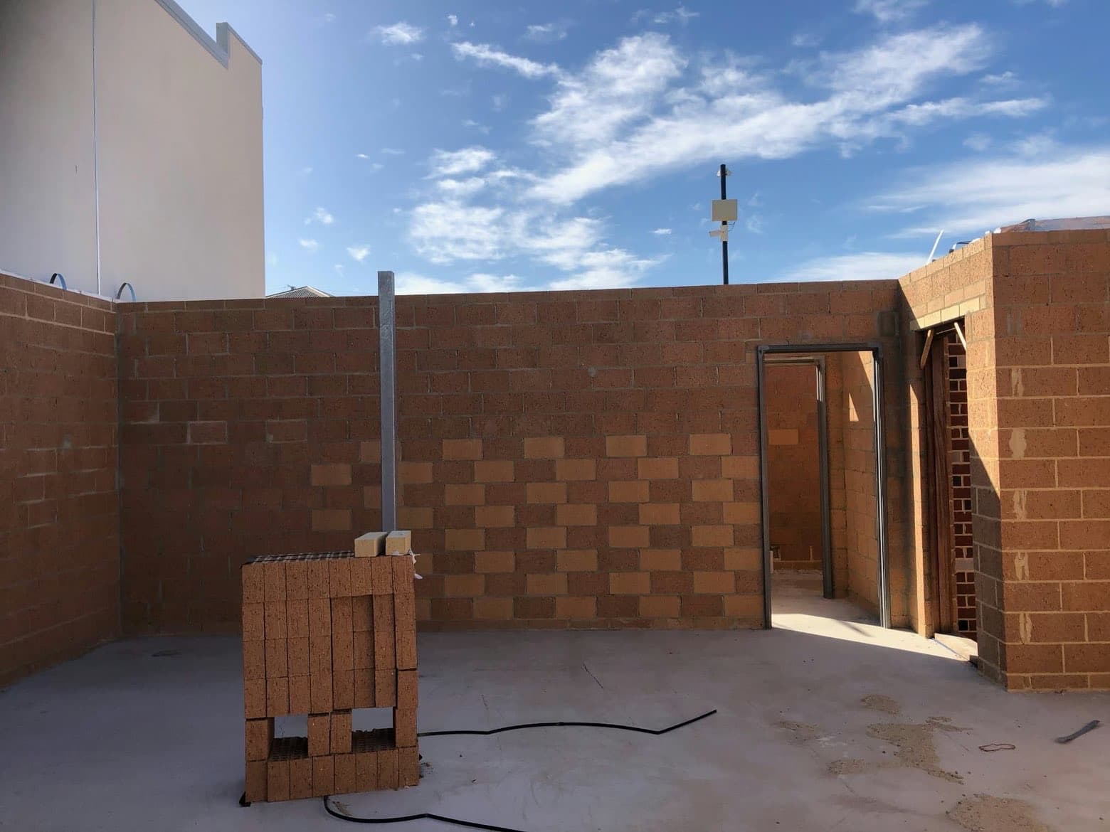 Terracotta blockwork walls and courtyard — WM Bricklaying, Perth WA